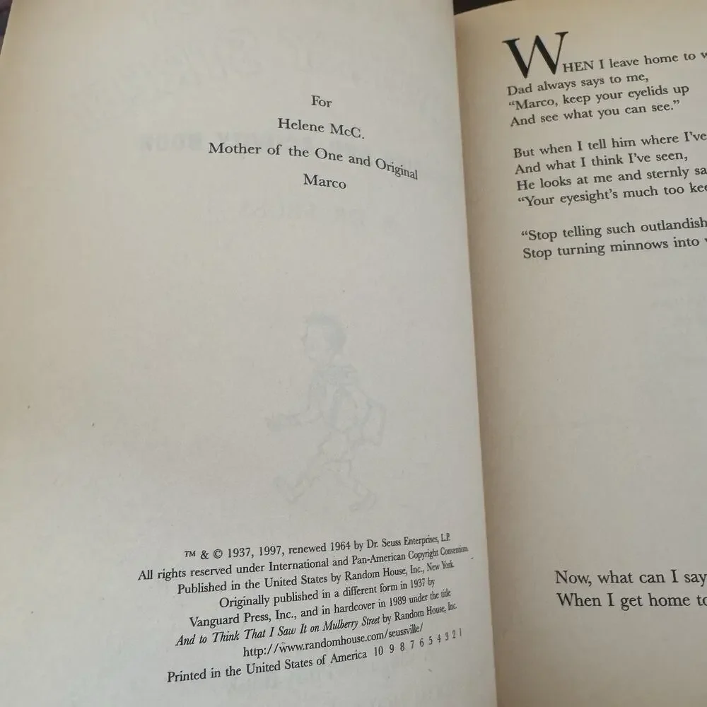 VTG‎ Dr Seuss Coloring Book And to Think That I Saw It on Mulberry Street